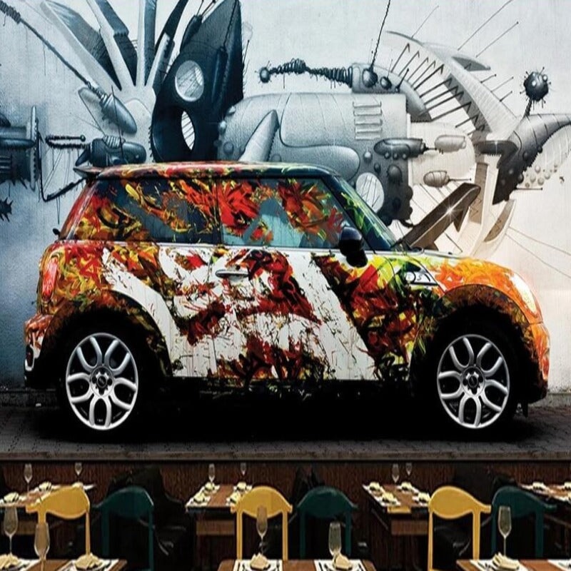 Papier Peint Voiture Retro | Le Petit Intissé