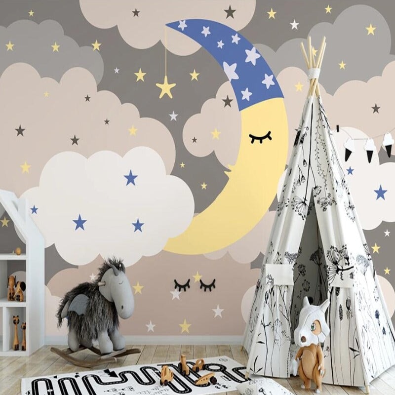 Papier Peint Etoile Lune | Le Petit Intissé