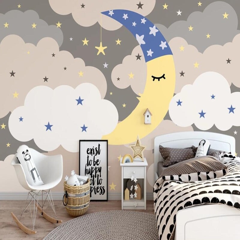 Papier Peint Etoile Lune | Le Petit Intissé