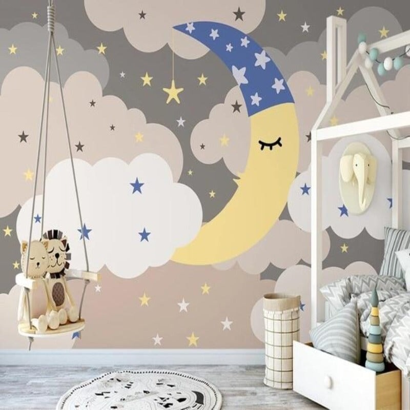 Papier Peint Etoile Lune | Le Petit Intissé