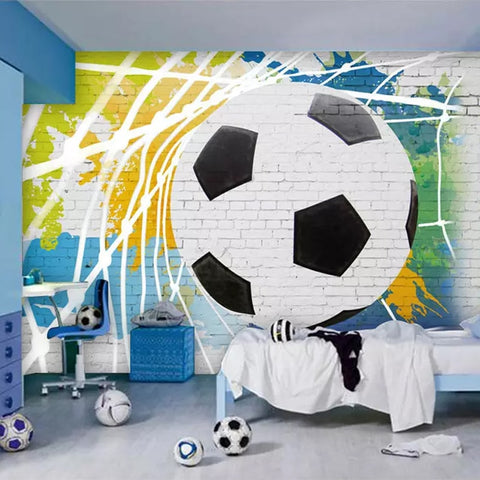 Papier peint enfant Ballon de foot 3D - Walltastic