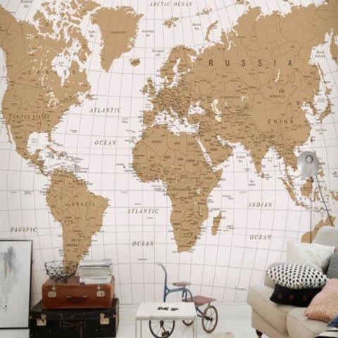 Grande Carte du Monde Papier Peint | Le Petit Intissé