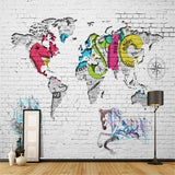 Papier Peint Trompe l’œil Carte du Monde | Le Petit Intissé