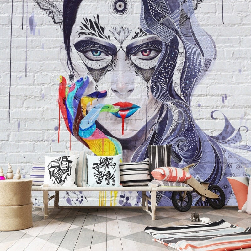 Chambre Ado avec Papier Peint Brique | Le Petit Intissé