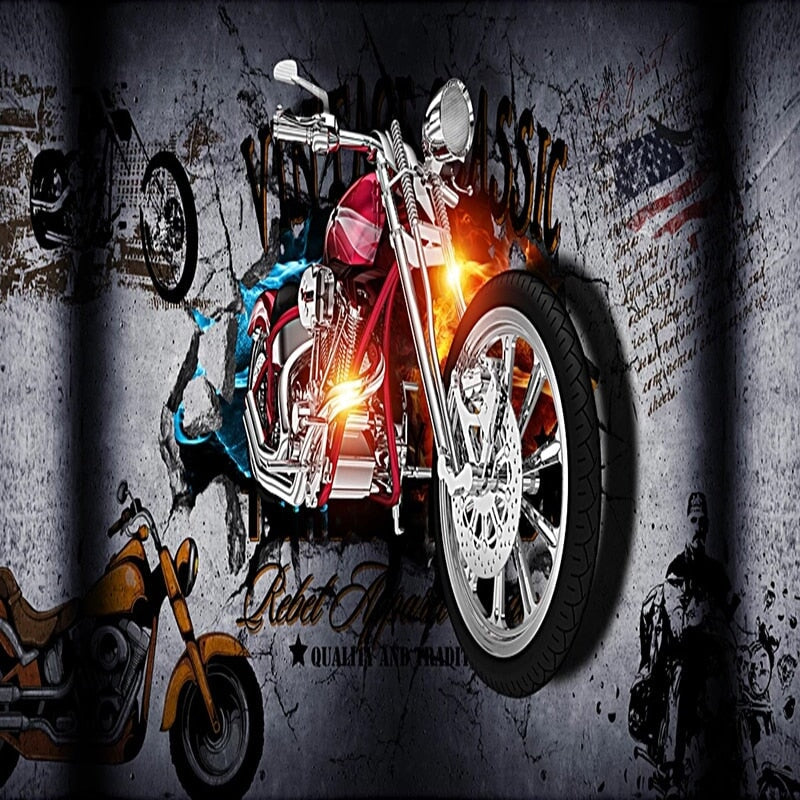 Papier Peint Moto Vintage | Le Petit Intissé