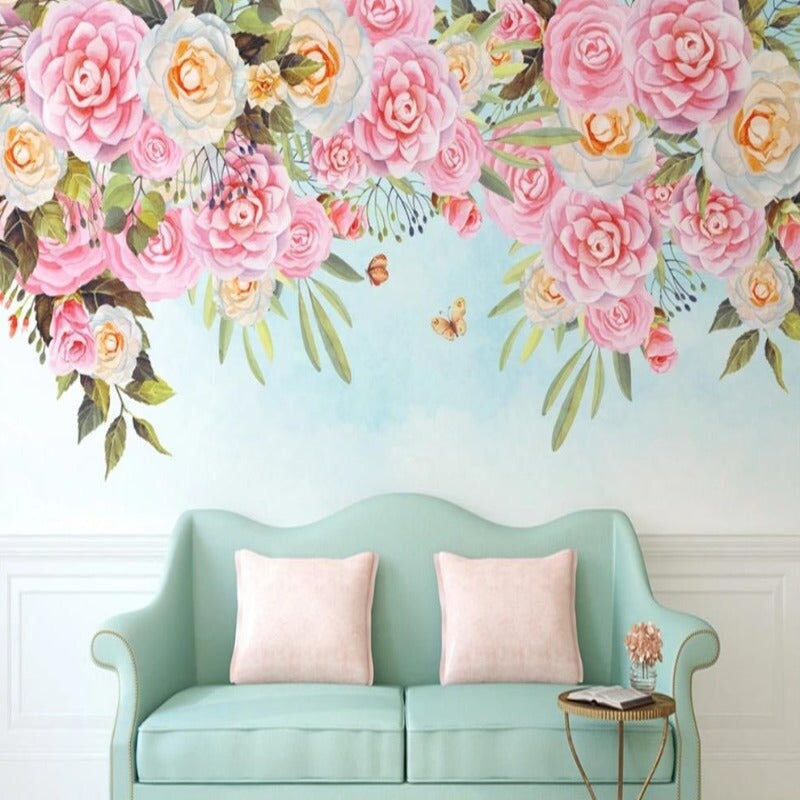 Papier Peint Motif Fleur Rose | Le Petit Intissé