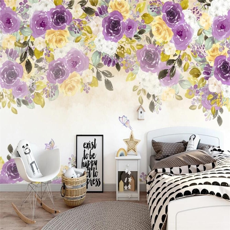 Papier Peint Fleur Mauve | Le Petit Intissé