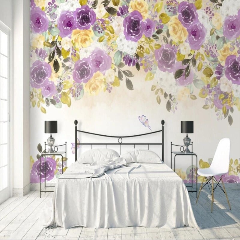 Papier Peint Fleur Mauve | Le Petit Intissé