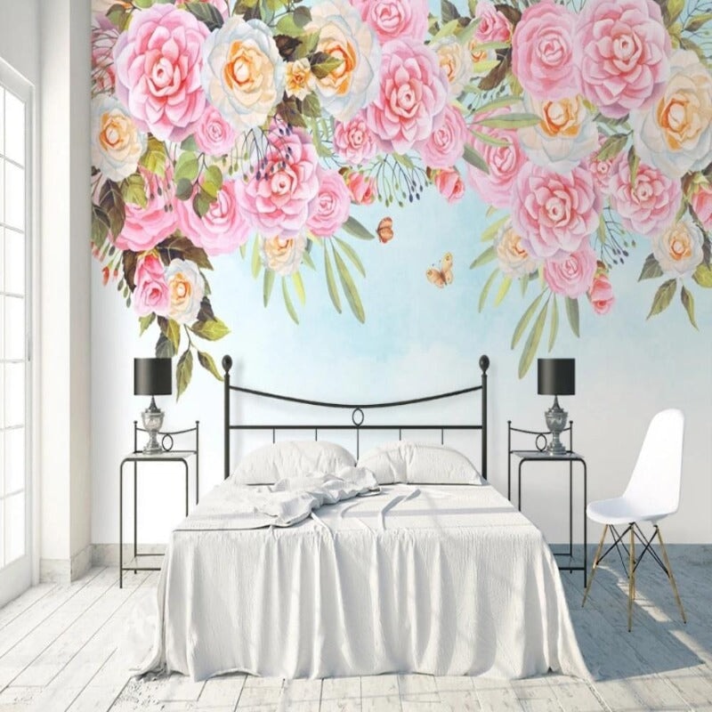 Papier Peint Motif Fleur Rose | Le Petit Intissé