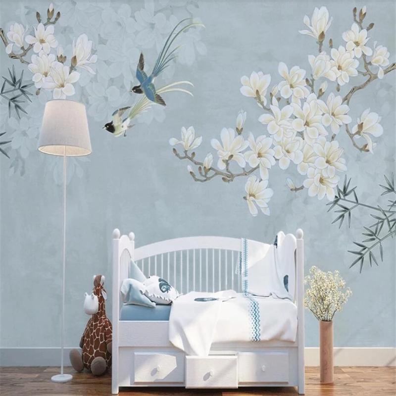 Papier Peint Oiseaux Romantiques | Le Petit Intissé