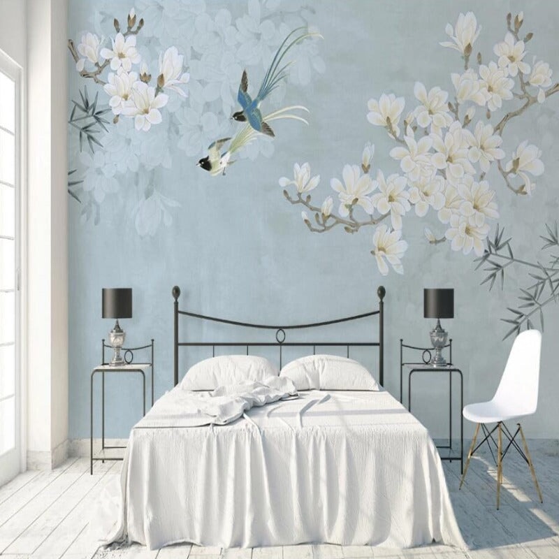 Papier Peint Oiseaux Romantiques | Le Petit Intissé