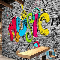 Thumbnail for Papier Peint Brique Graffiti | Le Petit Intissé