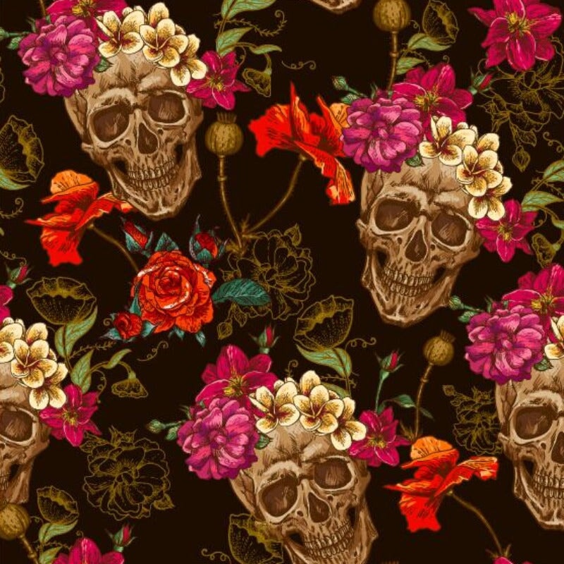 Papier Peint Tête de Mort Rose | Le Petit Intissé