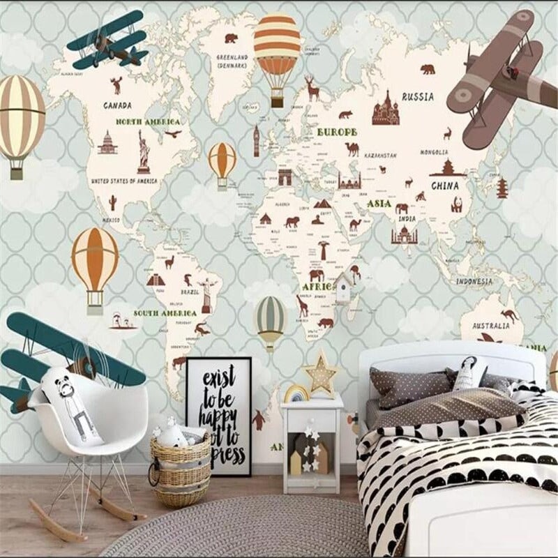 Carte du Monde Chambre Bébé | Le Petit Intissé