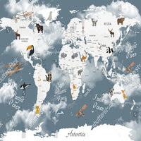 Thumbnail for Carte Monde Animaux | Le Petit Intissé