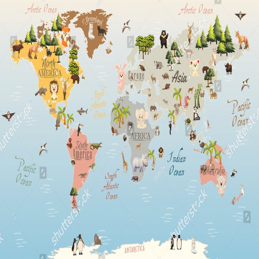 Animaux Carte du Monde | Le Petit Intissé