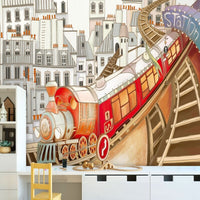 Thumbnail for Papier Peint Motif Train | Le Petit Intissé